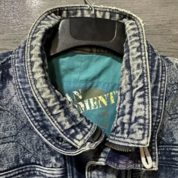 Vintage Urban Equipment Retro Acid Washed Blue Denim Jacket Mens Large / XL - Picture 9 of 16